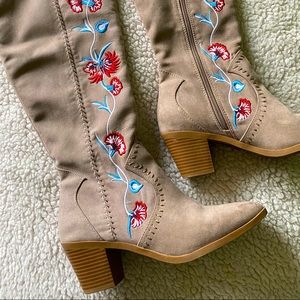 Carlos Santana | Over the Knee Floral Boots